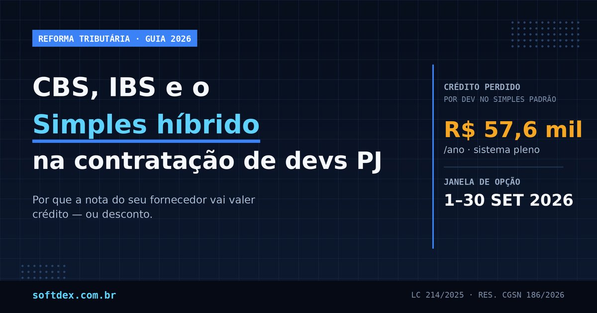 Reforma tributária para software houses: CBS, IBS e por que o Simples híbrido vai entrar nas suas negociações